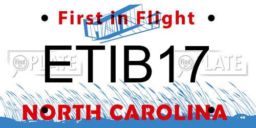 ETIB17 North Carolina License Plate