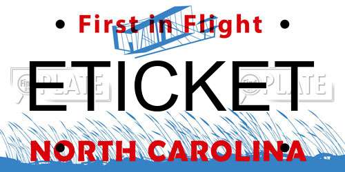 ETICKET North Carolina License Plate
