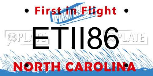ETII86 North Carolina License Plate