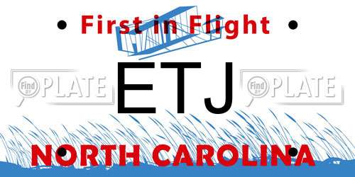 ETJ North Carolina License Plate