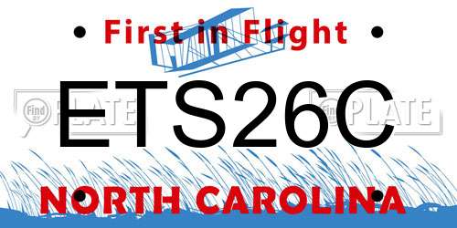 ETS26C North Carolina License Plate