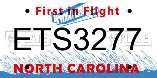 ETS3277 North Carolina License Plate