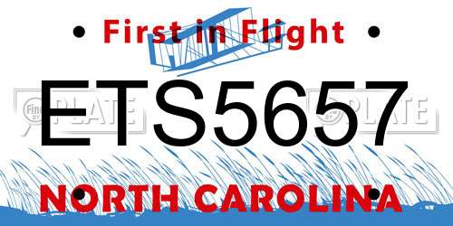 ETS5657 North Carolina License Plate