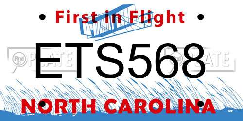 ETS568 North Carolina License Plate
