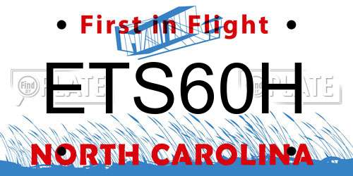 ETS60H North Carolina License Plate