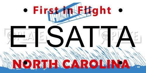 ETSATTA North Carolina License Plate