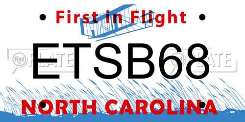 ETSB68 North Carolina License Plate