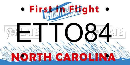 ETTO84 North Carolina License Plate