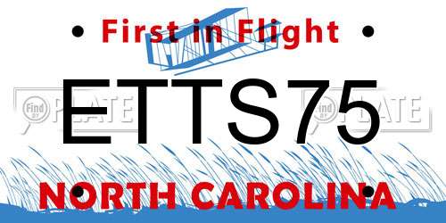 ETTS75 North Carolina License Plate