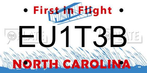 EU1T3B North Carolina License Plate