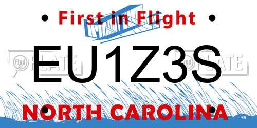EU1Z3S North Carolina License Plate