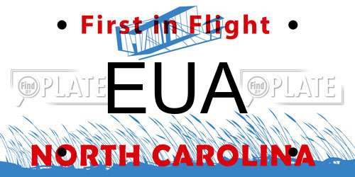 EUA North Carolina License Plate