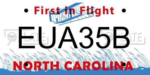 EUA35B North Carolina License Plate