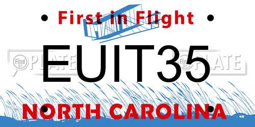 EUIT35 North Carolina License Plate
