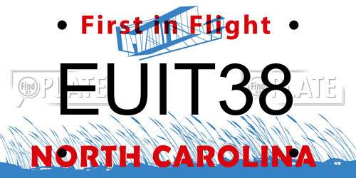 EUIT38 North Carolina License Plate