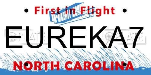 EUREKA7 North Carolina License Plate