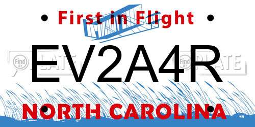 EV2A4R North Carolina License Plate