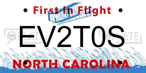 EV2T0S North Carolina License Plate