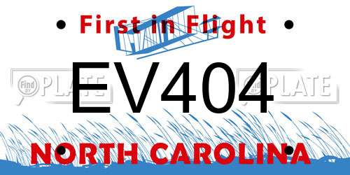 EV404 North Carolina License Plate