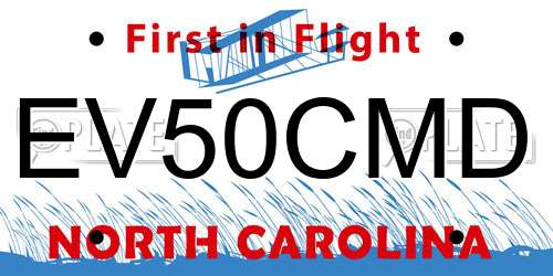 EV50CMD North Carolina License Plate
