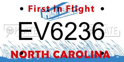 EV6236 North Carolina License Plate