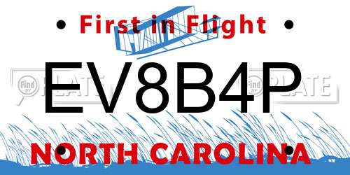 EV8B4P North Carolina License Plate