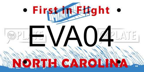 EVA04 North Carolina License Plate