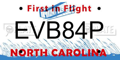 EVB84P North Carolina License Plate