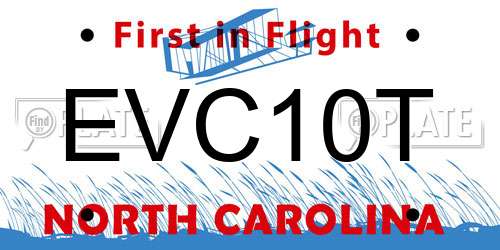 EVC10T North Carolina License Plate