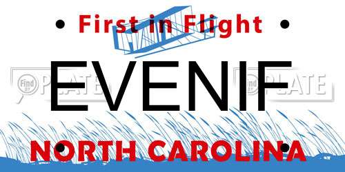 EVENIF North Carolina License Plate