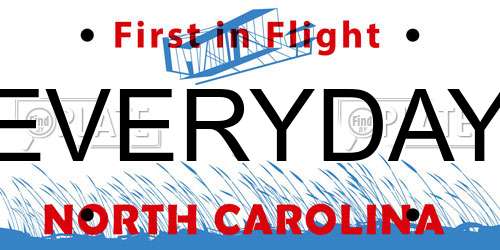 EVERYDAY North Carolina License Plate