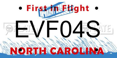 EVF04S North Carolina License Plate