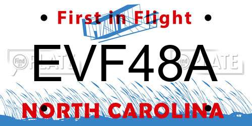 EVF48A North Carolina License Plate