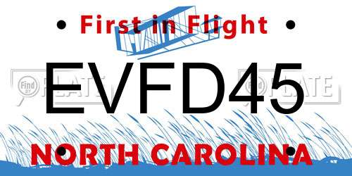 EVFD45 North Carolina License Plate