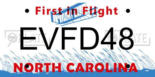 EVFD48 North Carolina License Plate