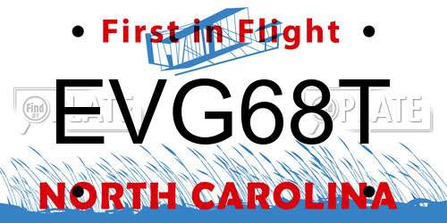 EVG68T North Carolina License Plate
