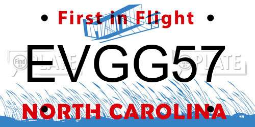 EVGG57 North Carolina License Plate