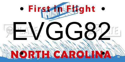 EVGG82 North Carolina License Plate