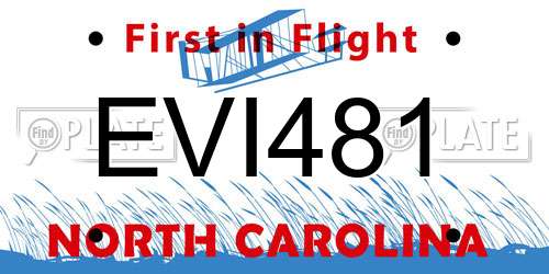 EVI481 North Carolina License Plate