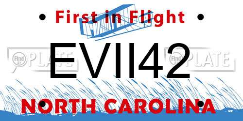 EVII42 North Carolina License Plate