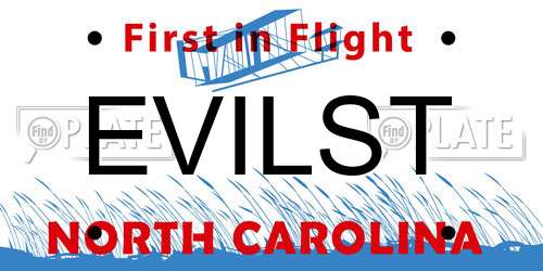 EVILST North Carolina License Plate