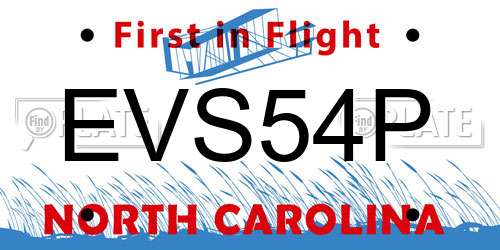 EVS54P North Carolina License Plate