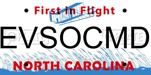 EVSOCMD North Carolina License Plate