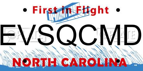 EVSQCMD North Carolina License Plate