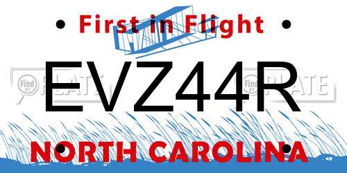 EVZ44R North Carolina License Plate