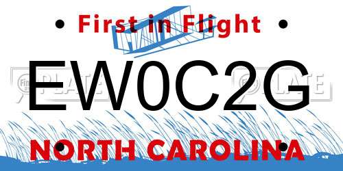EW0C2G North Carolina License Plate