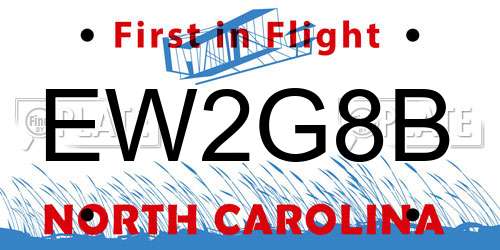 EW2G8B North Carolina License Plate