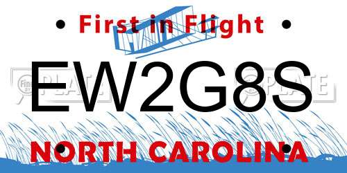 EW2G8S North Carolina License Plate