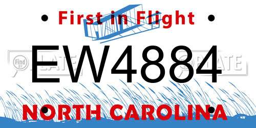 EW4884 North Carolina License Plate