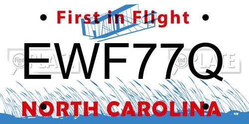 EWF77Q North Carolina License Plate